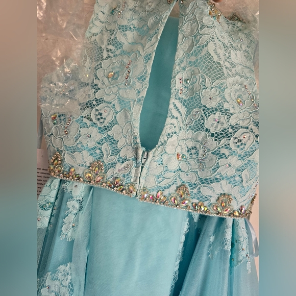 Two Piece quinceanera ball gown Prom Dress Aqua Blue Size 10 NWT - Picture 9 of 11